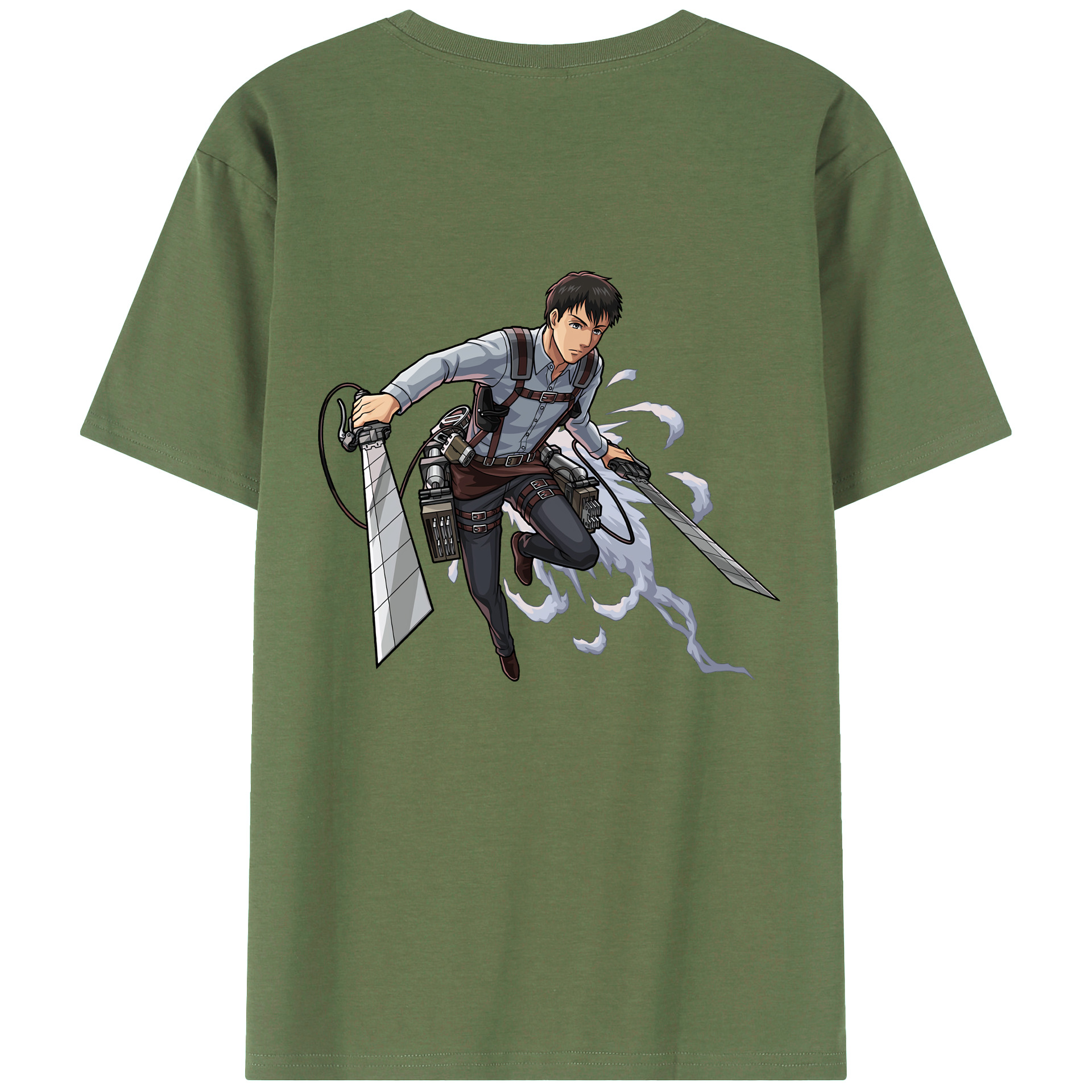 （画像用） 進撃の巨人 ベルトルト・フーバー Attack on Titan Bertholdt Hoover 綿100％ メンズ半袖Tシャツ（バックプリント） 通気性